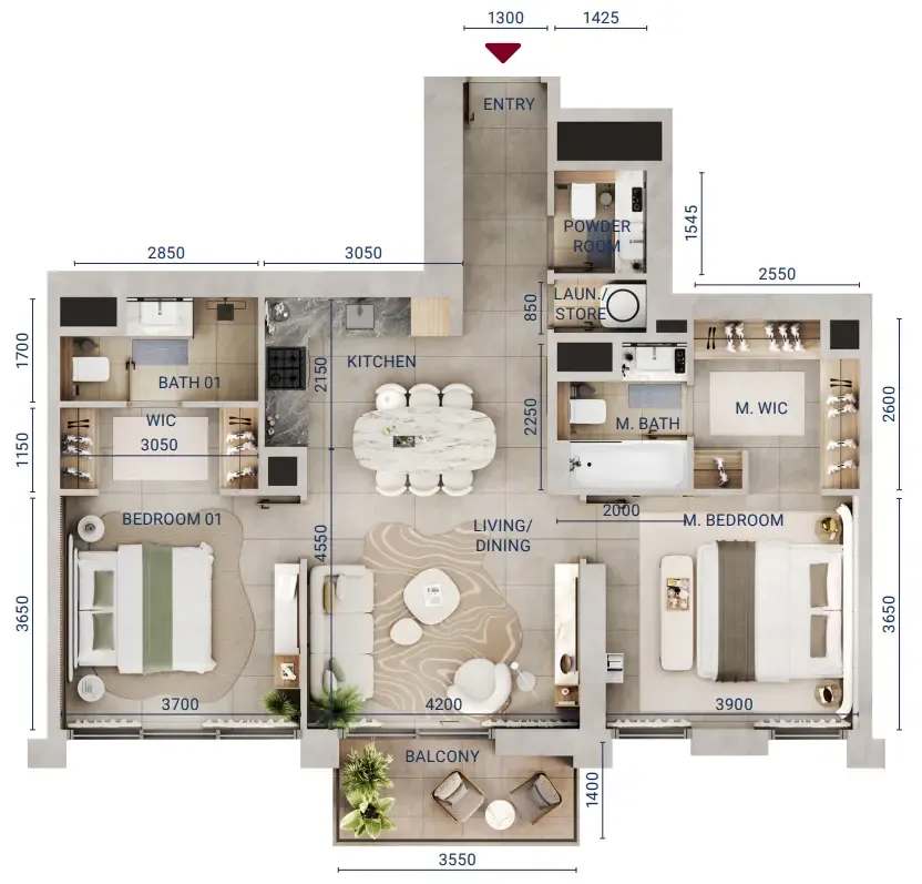 Union Properties Mirdad floor plan
