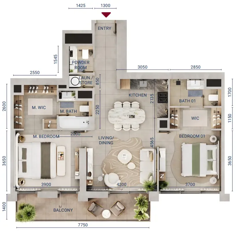 Union Properties Mirdad floor plan