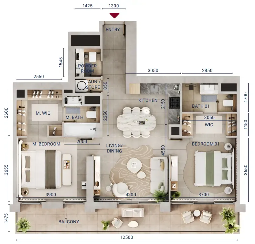 Union Properties Mirdad floor plan