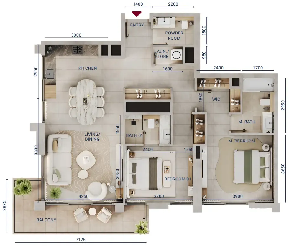 Union Properties Mirdad floor plan