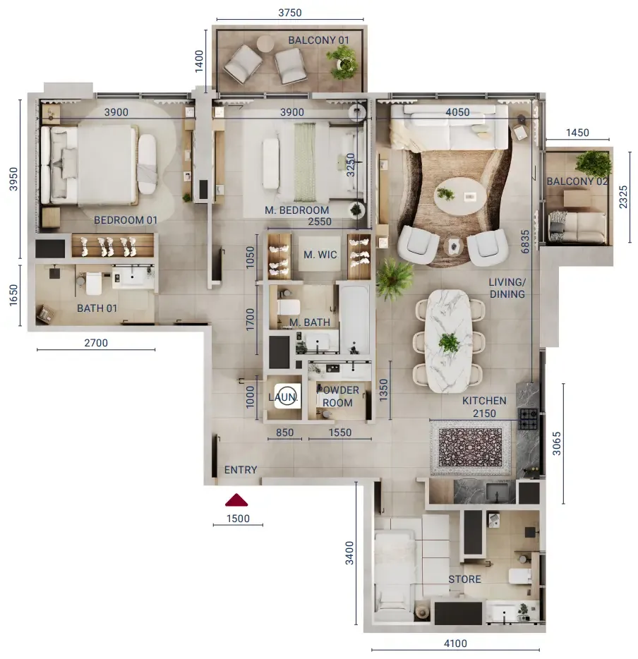 Union Properties Mirdad floor plan