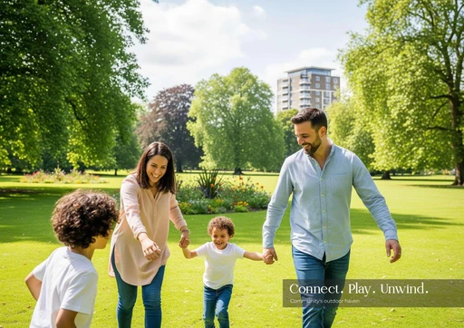 Multiple Serene Garden & Shaded Family Lounge amenity image at Golden Woods Albab Views