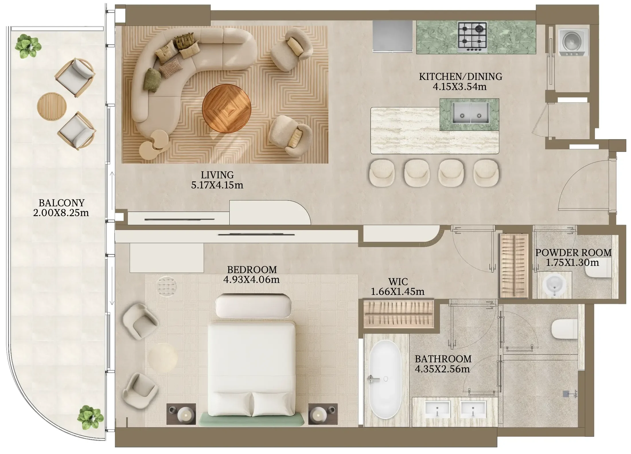 Abu Dhabi National Hotels Nasim Al Bahr Residences floor plan