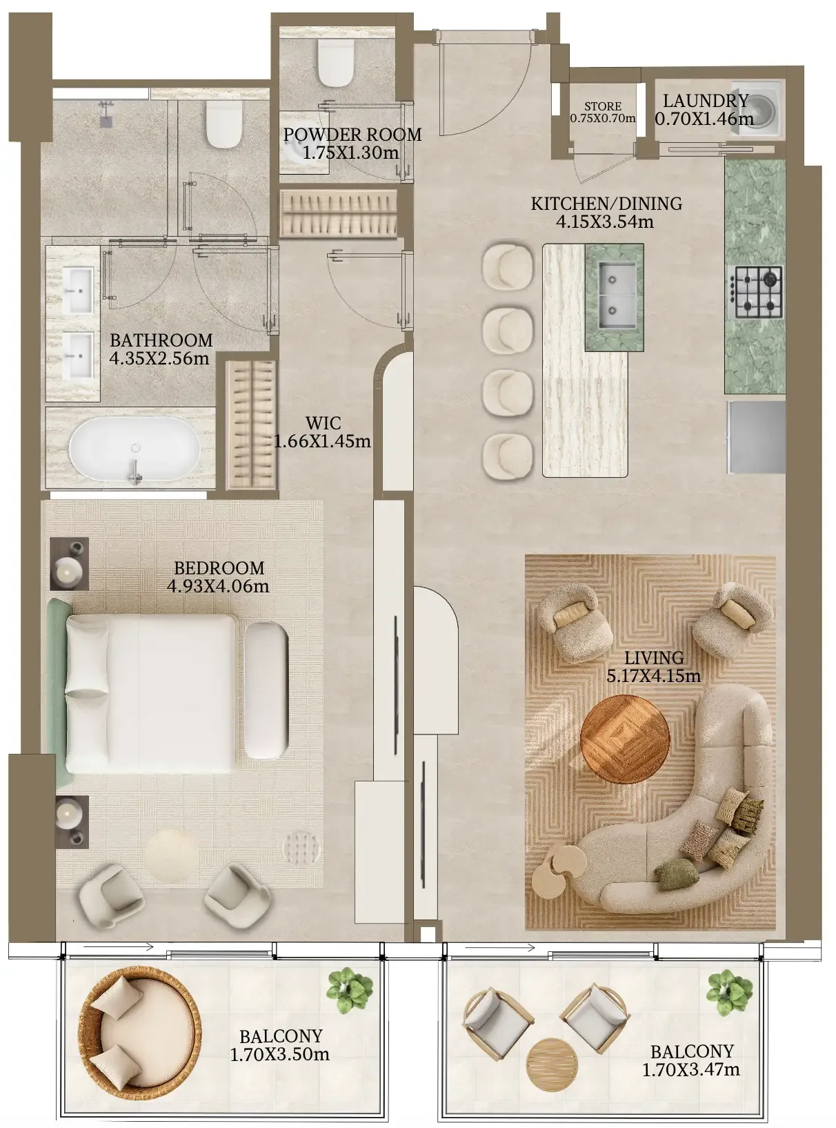 Abu Dhabi National Hotels Nasim Al Bahr Residences floor plan