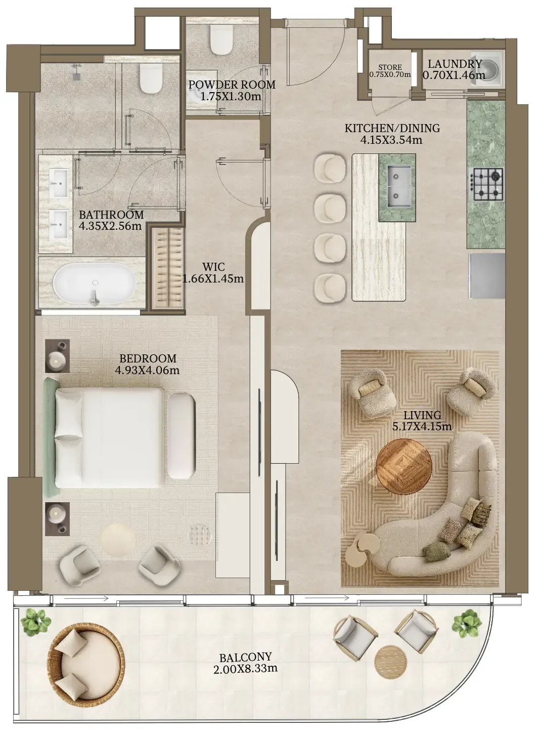 Abu Dhabi National Hotels Nasim Al Bahr Residences floor plan