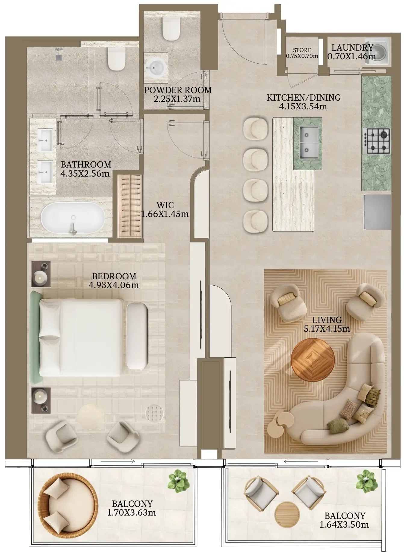 Abu Dhabi National Hotels Nasim Al Bahr Residences floor plan