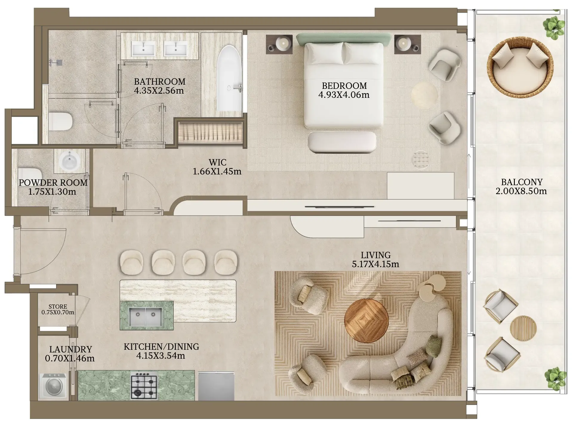 Abu Dhabi National Hotels Nasim Al Bahr Residences floor plan