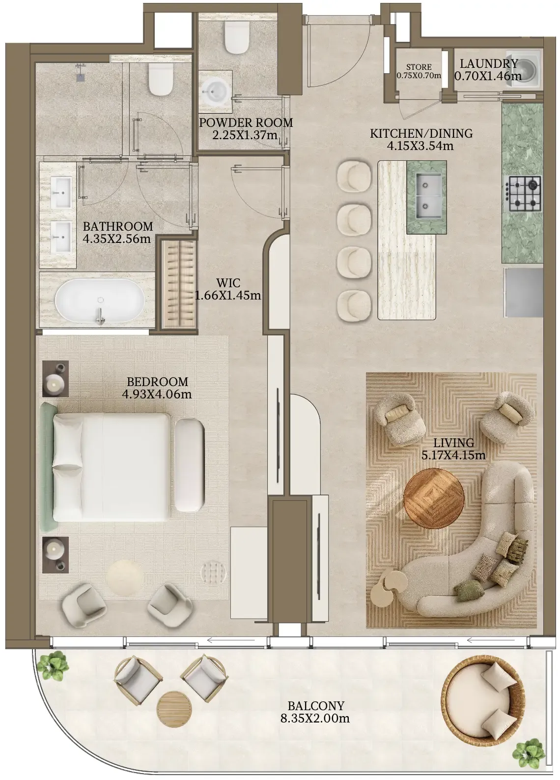 Abu Dhabi National Hotels Nasim Al Bahr Residences floor plan