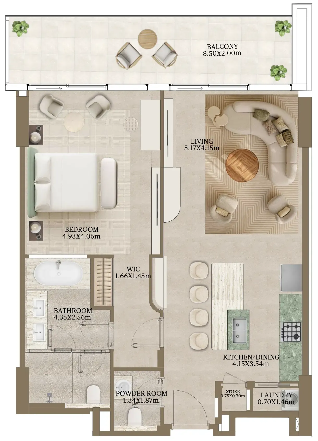 Abu Dhabi National Hotels Nasim Al Bahr Residences floor plan