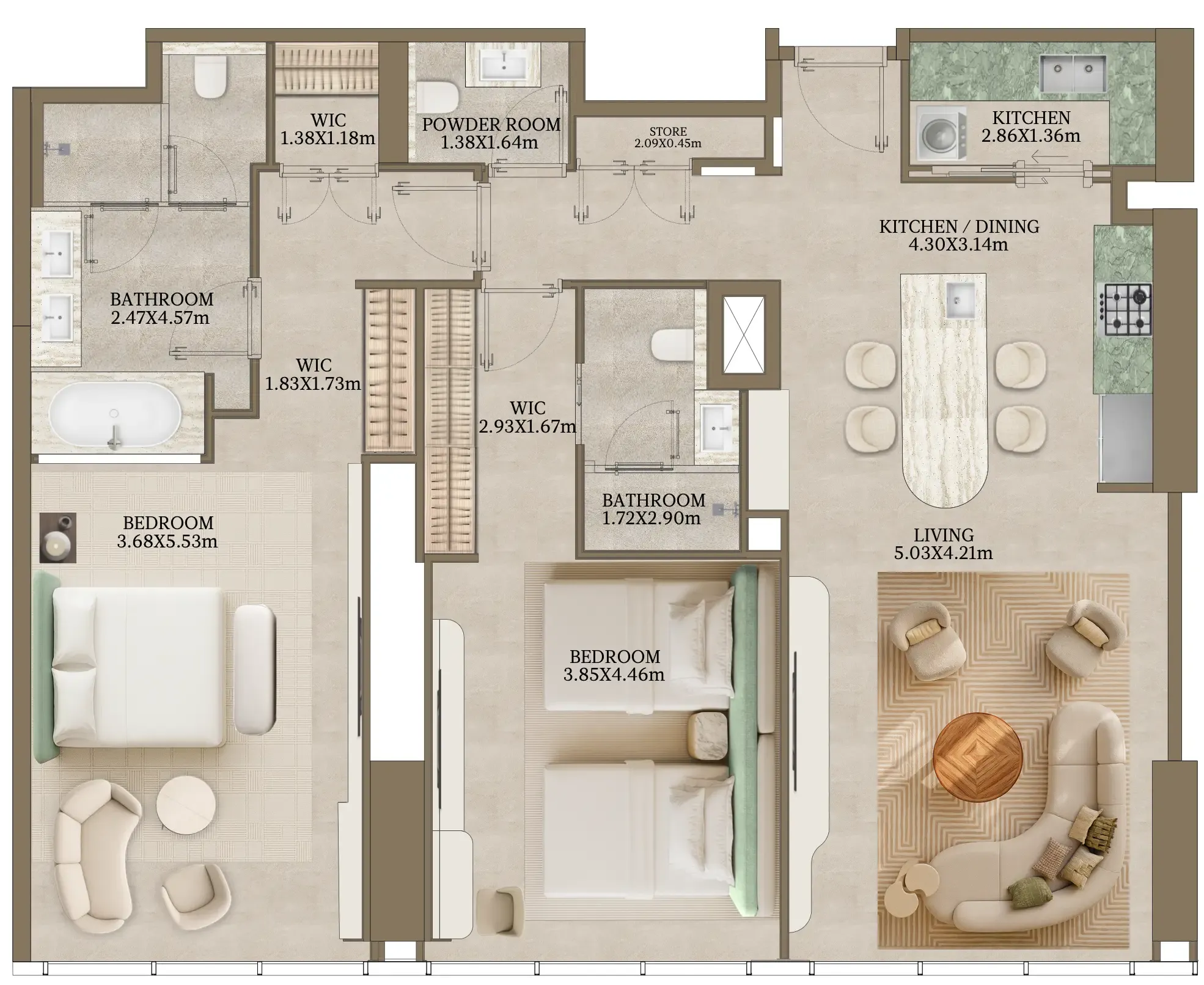Abu Dhabi National Hotels Nasim Al Bahr Residences floor plan