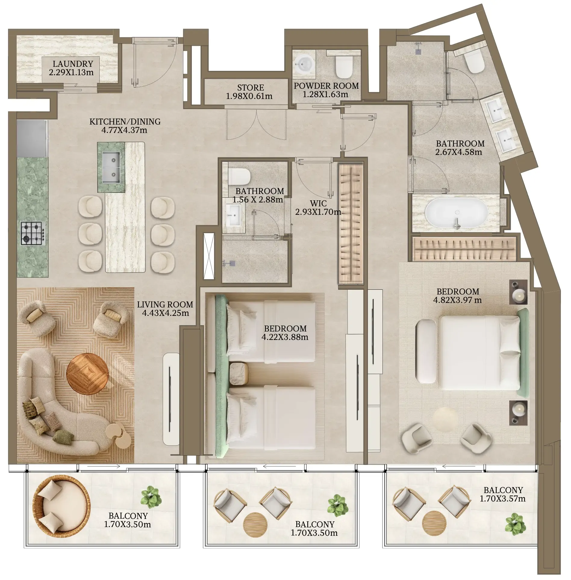 Abu Dhabi National Hotels Nasim Al Bahr Residences floor plan