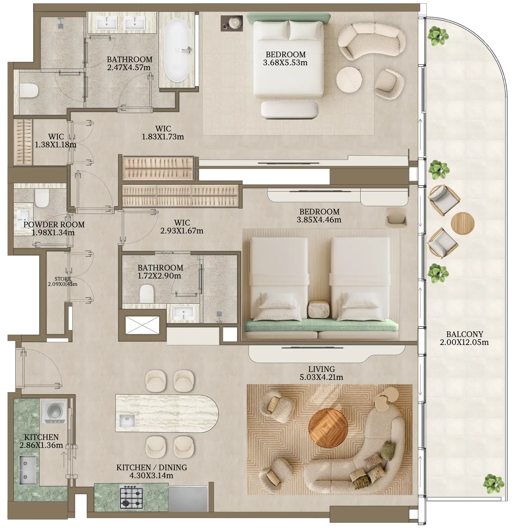 Abu Dhabi National Hotels Nasim Al Bahr Residences floor plan