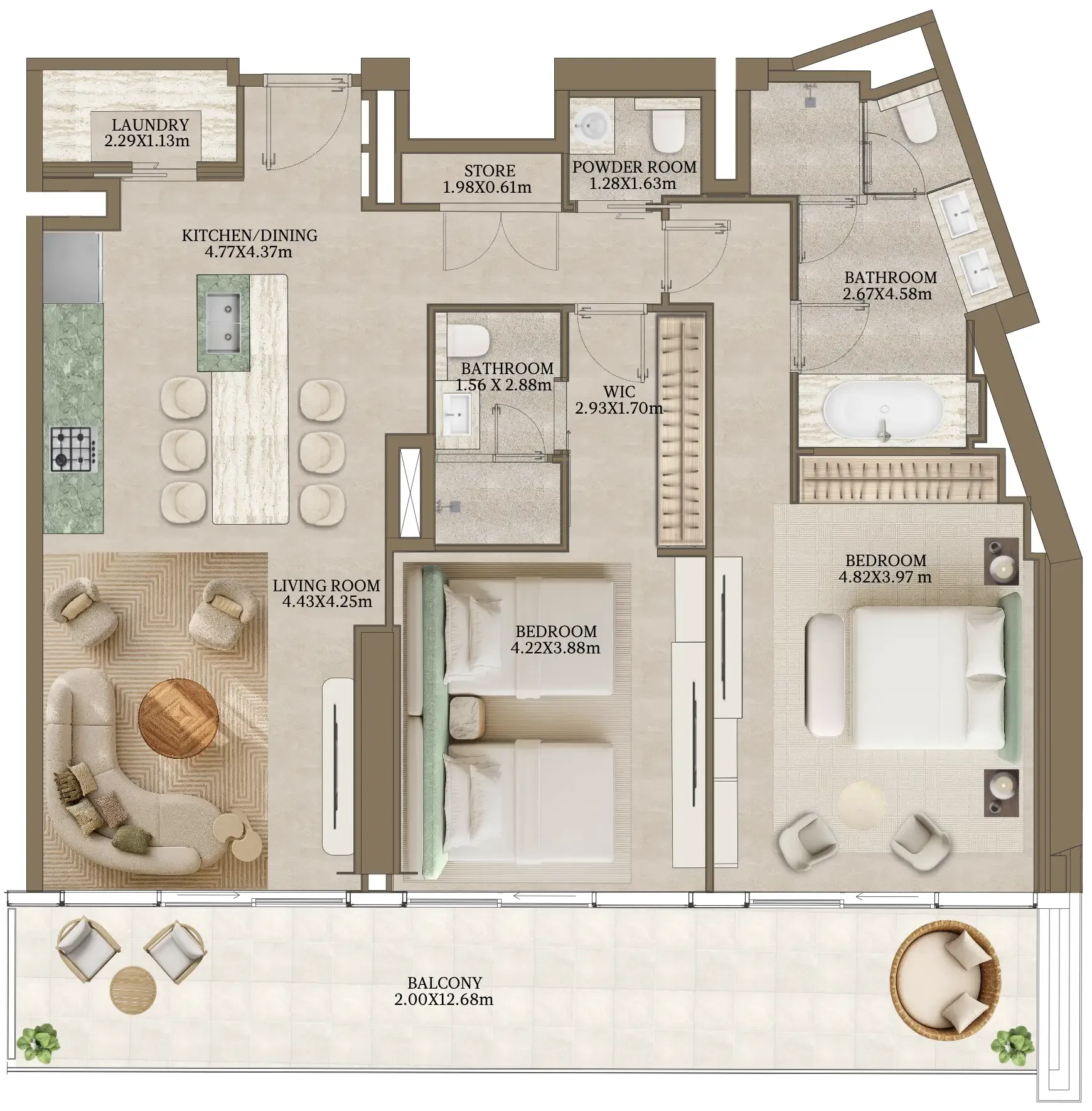 Abu Dhabi National Hotels Nasim Al Bahr Residences floor plan
