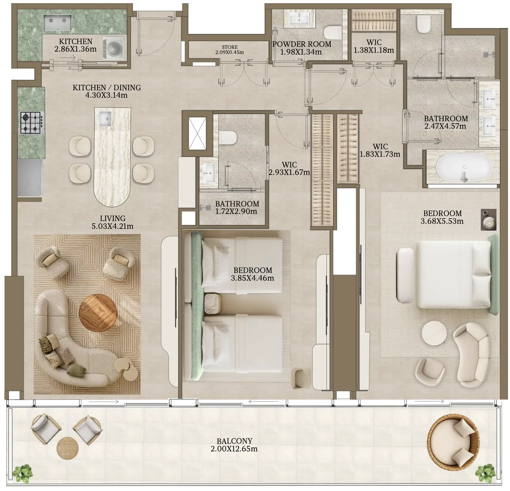 Abu Dhabi National Hotels Nasim Al Bahr Residences floor plan