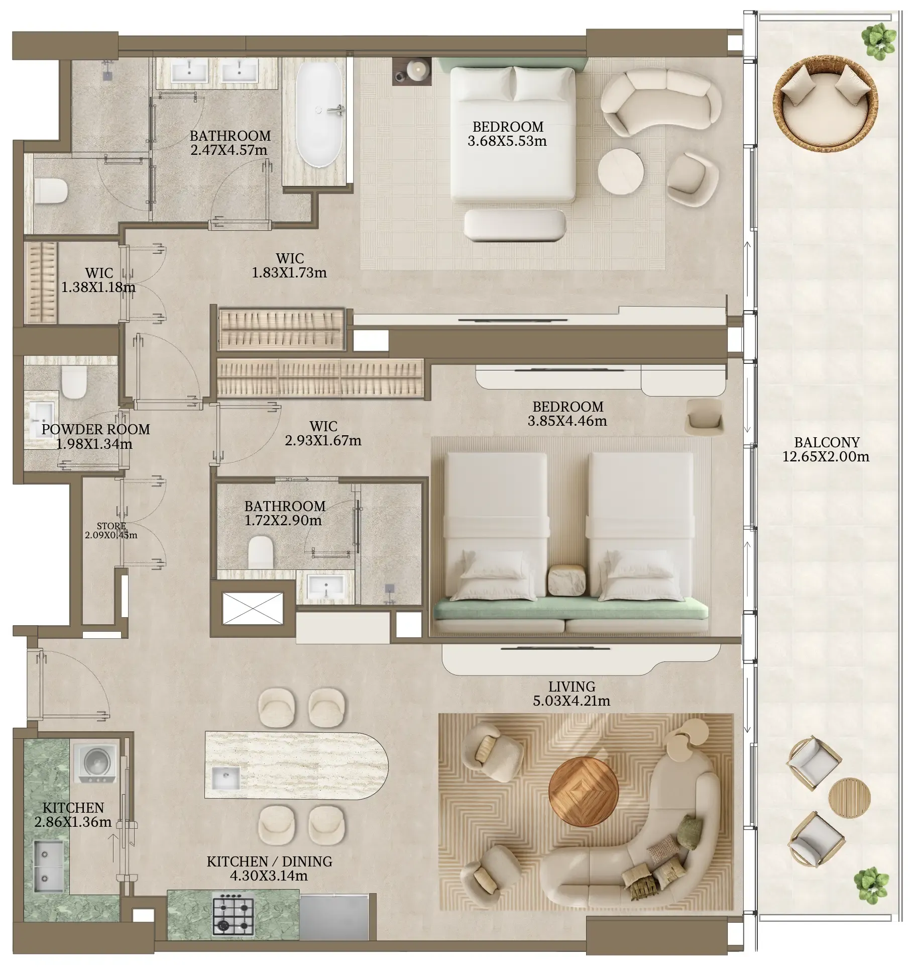 Abu Dhabi National Hotels Nasim Al Bahr Residences floor plan
