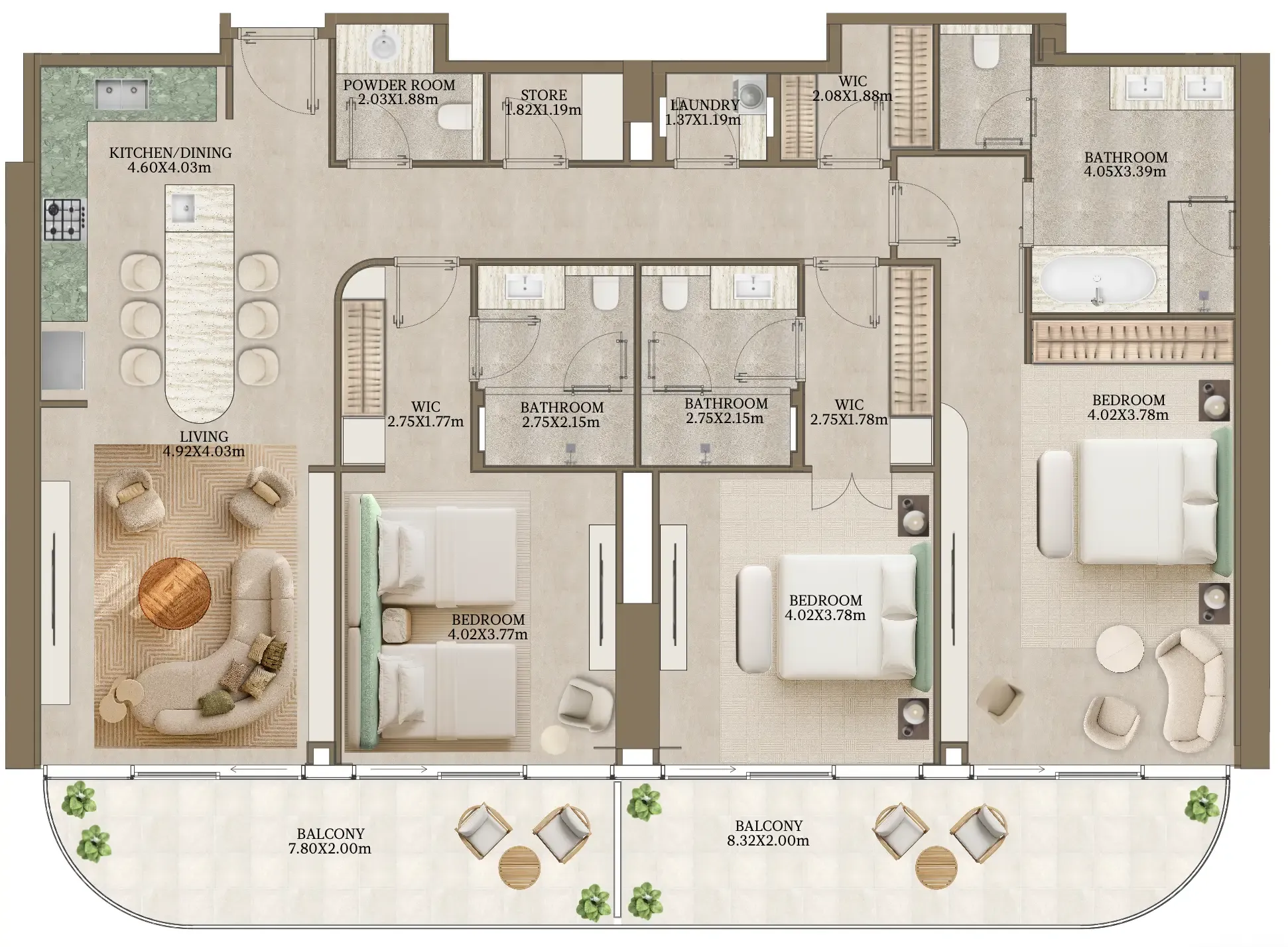 Abu Dhabi National Hotels Nasim Al Bahr Residences floor plan