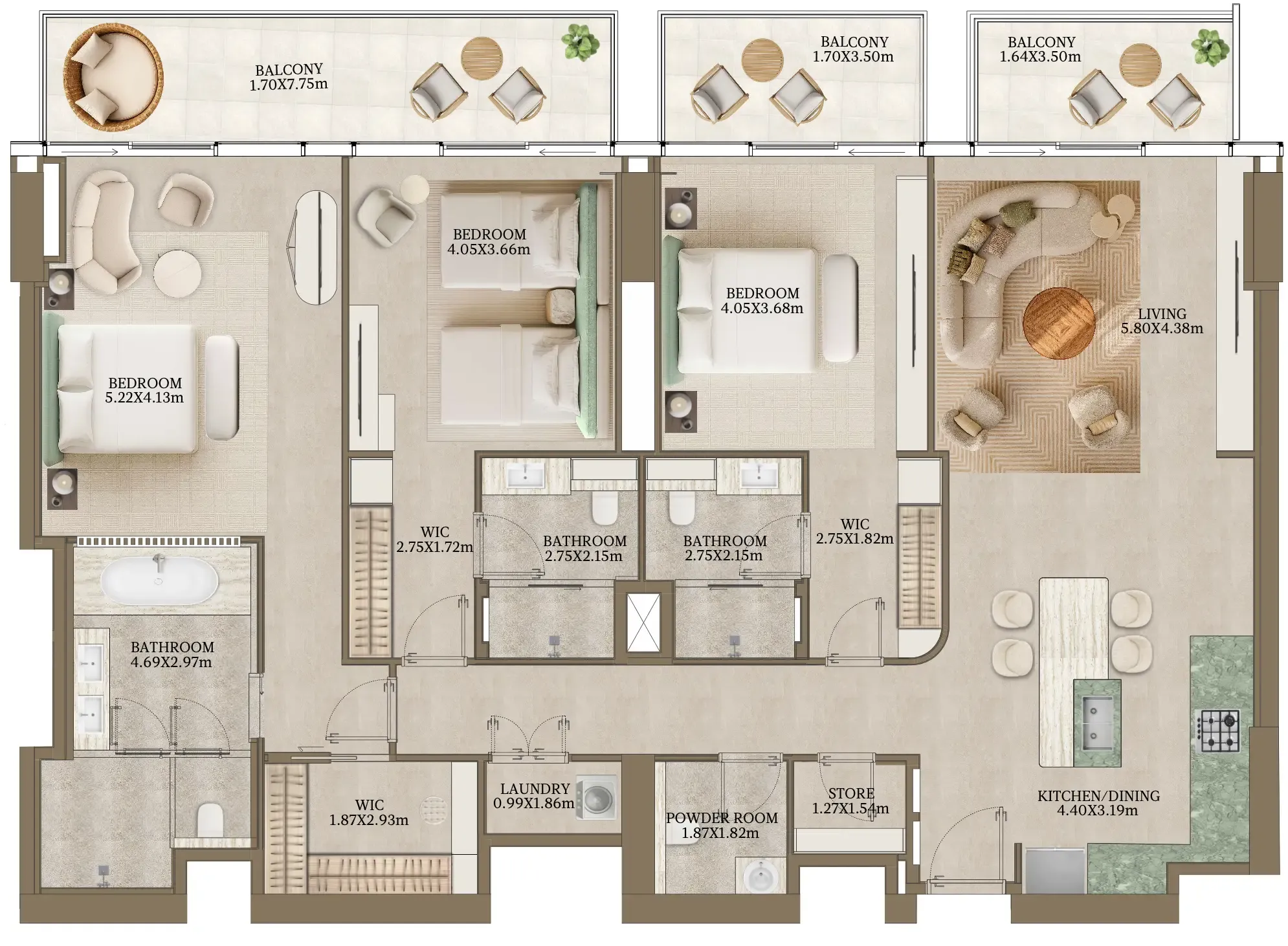 Abu Dhabi National Hotels Nasim Al Bahr Residences floor plan