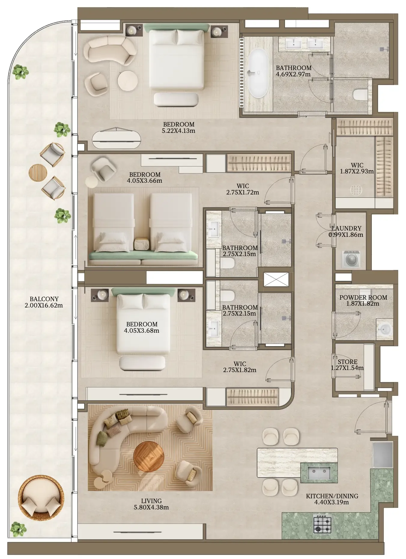 Abu Dhabi National Hotels Nasim Al Bahr Residences floor plan