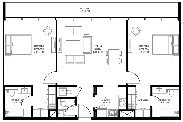 Arada Nesba 1 Aljada floor plan