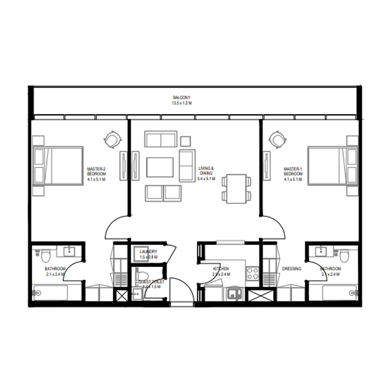 Arada Nesba 1 Aljada floor plan