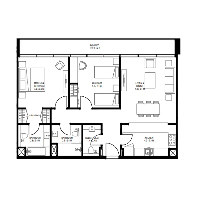 Arada Nesba 1 Aljada floor plan