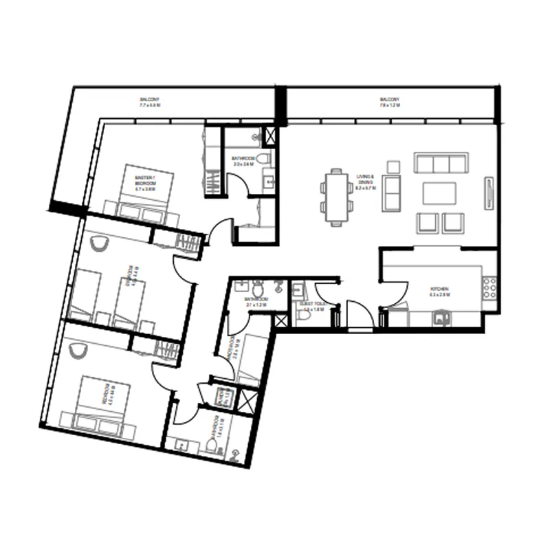 Arada Nesba 1 Aljada floor plan