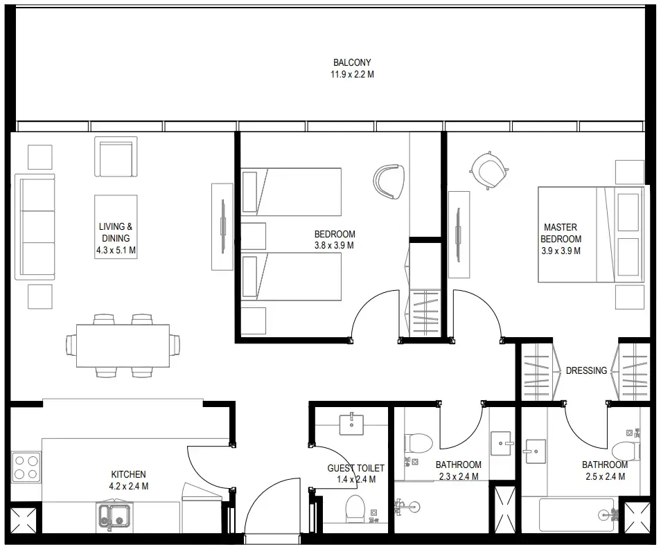 Arada Nesba 2 Aljada floor plan