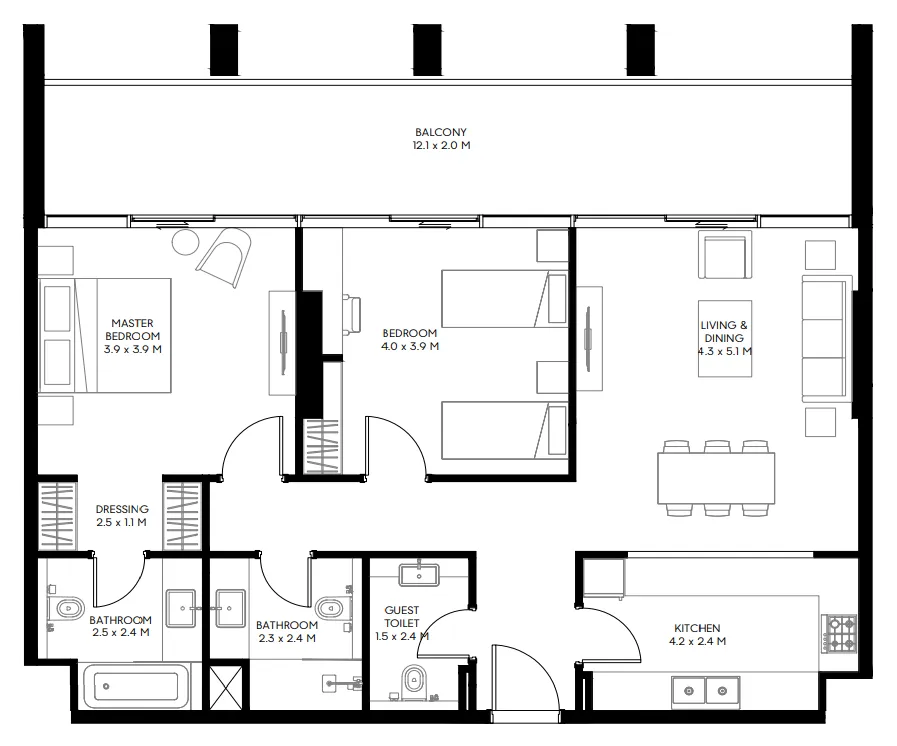 Arada Nesba 3 floor plan