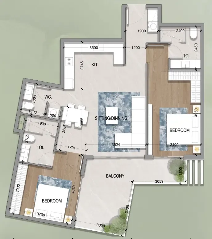 HZ DEVELOPMENT Oasis Residences floor plan