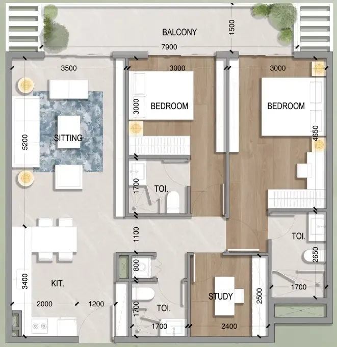HZ DEVELOPMENT Oasis Residences floor plan