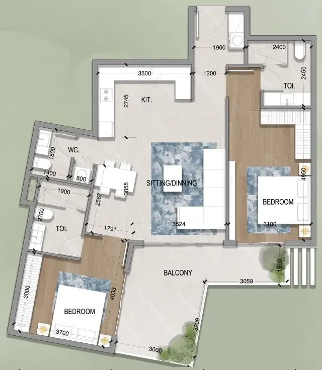 HZ DEVELOPMENT Oasis Residences floor plan