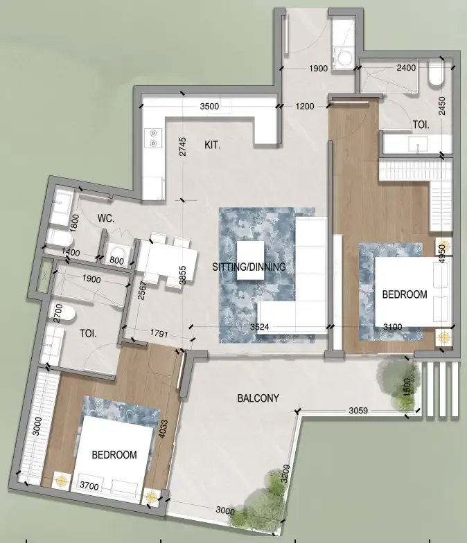 HZ DEVELOPMENT Oasis Residences floor plan