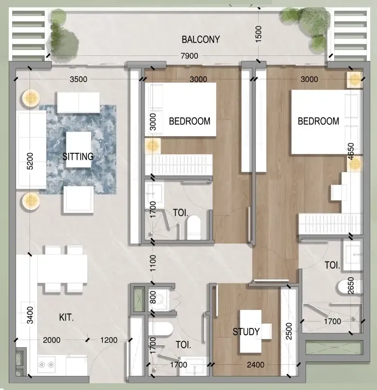 HZ DEVELOPMENT Oasis Residences floor plan