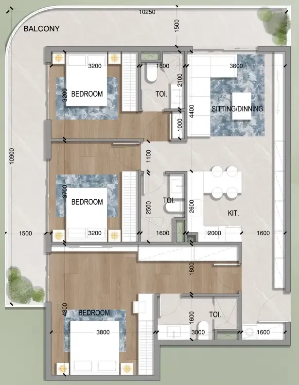 HZ DEVELOPMENT Oasis Residences floor plan