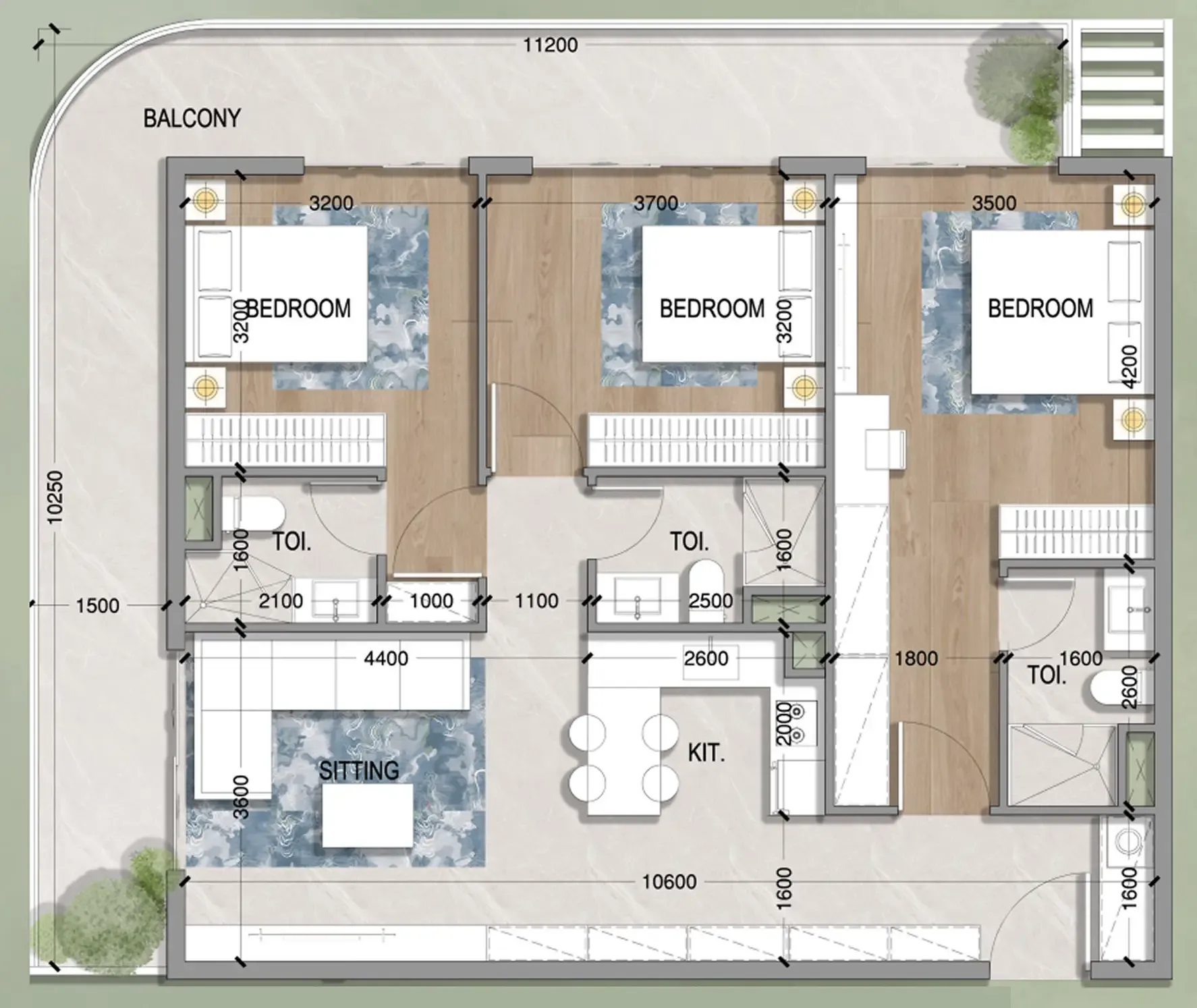 HZ DEVELOPMENT Oasis Residences floor plan