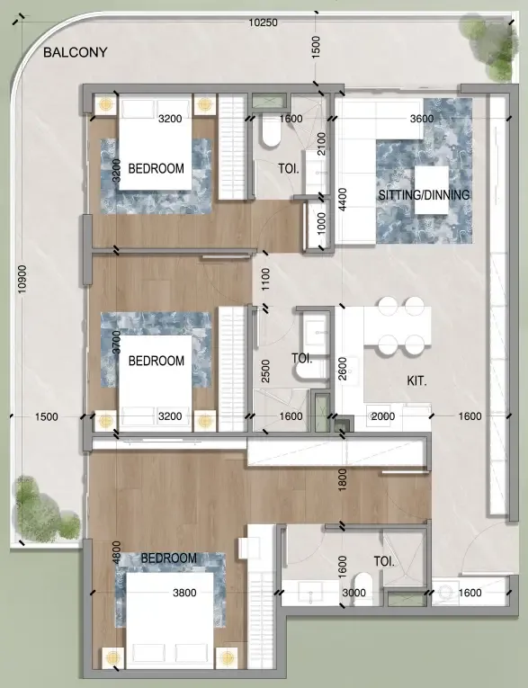 HZ DEVELOPMENT Oasis Residences floor plan