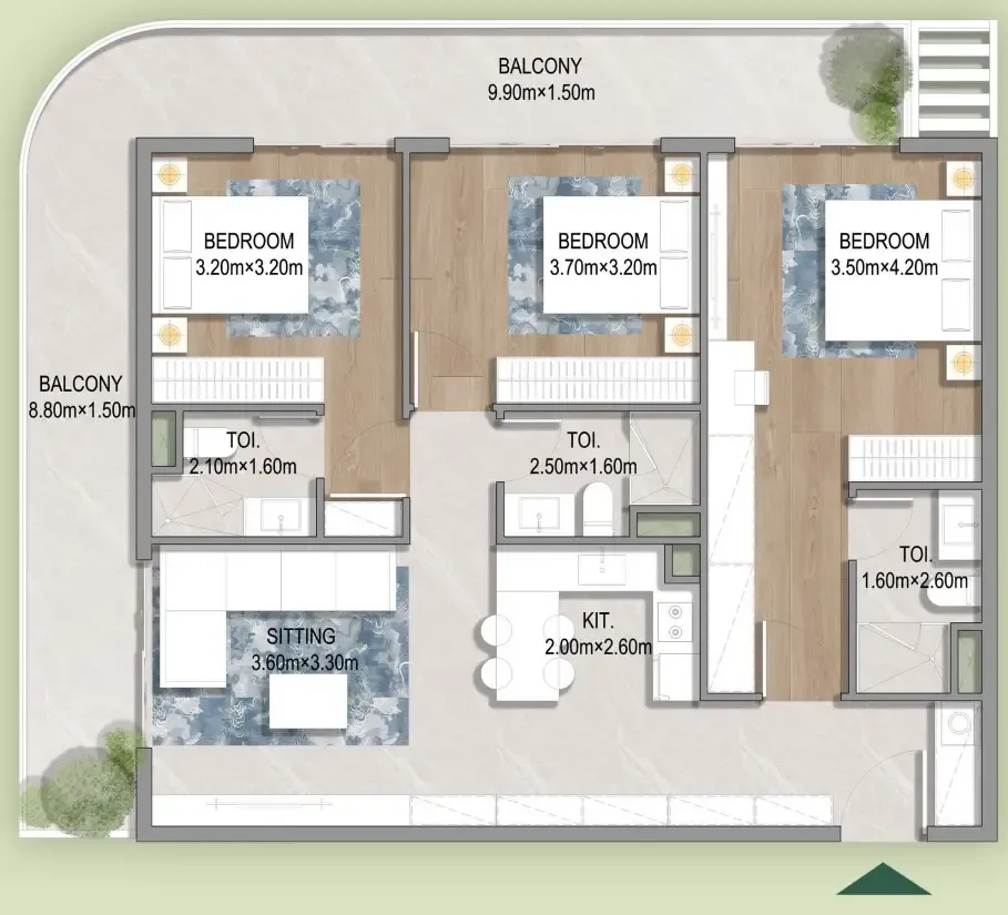 HZ DEVELOPMENT Oasis Residences floor plan