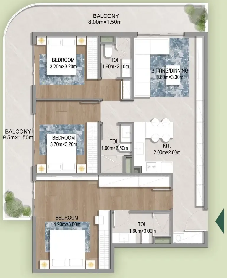 HZ DEVELOPMENT Oasis Residences floor plan
