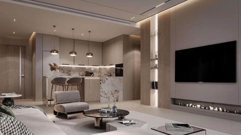 Interior at Omya Residence in Jebel Ali Village Dubai