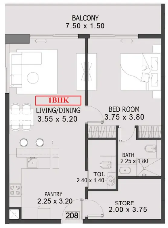 Preston Properties One By Preston floor plan