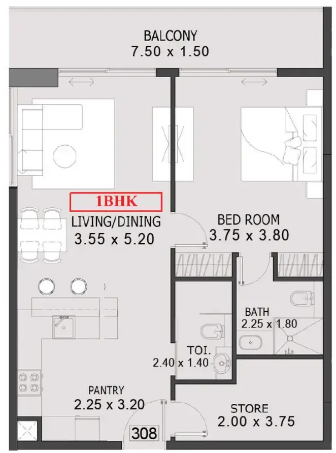 Preston Properties One By Preston floor plan
