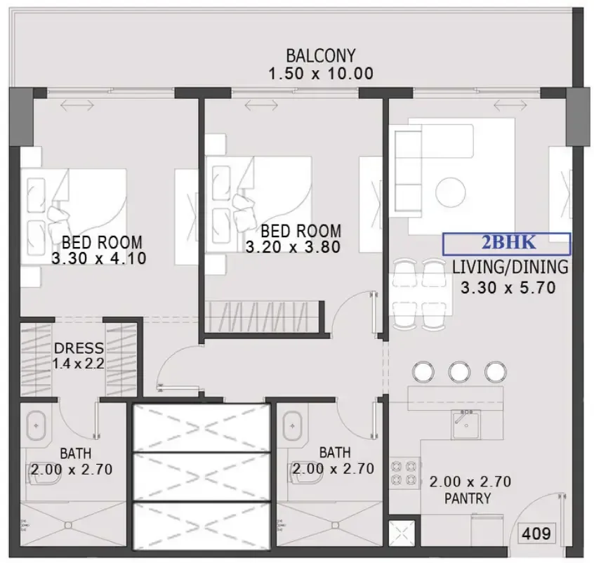 Preston Properties One By Preston floor plan