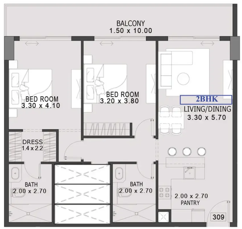 Preston Properties One By Preston floor plan