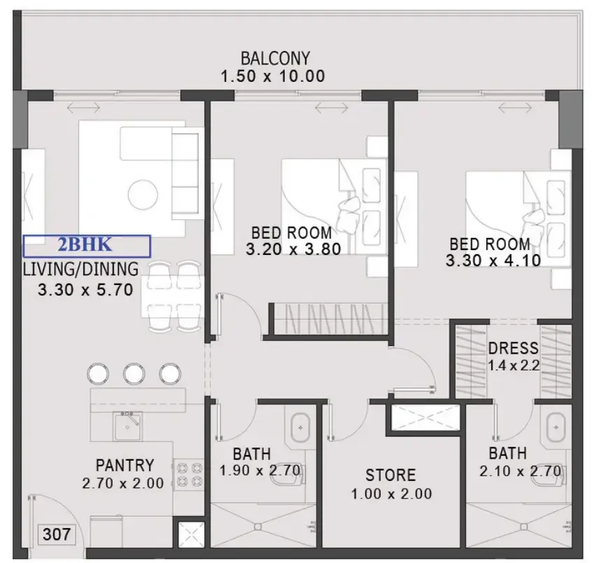 Preston Properties One By Preston floor plan