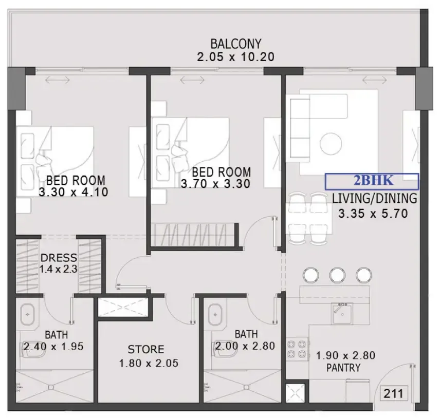 Preston Properties One By Preston floor plan