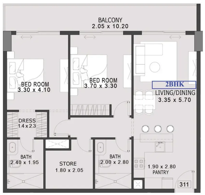 Preston Properties One By Preston floor plan