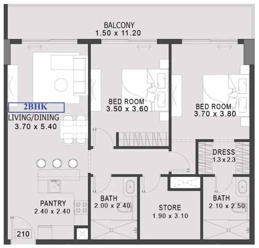 Preston Properties One By Preston floor plan