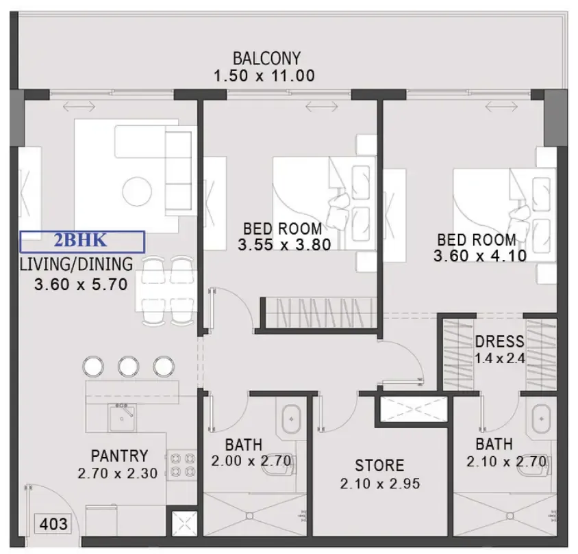 Preston Properties One By Preston floor plan