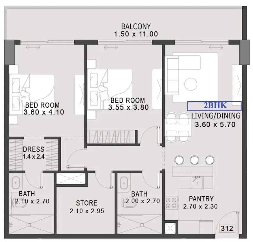 Preston Properties One By Preston floor plan