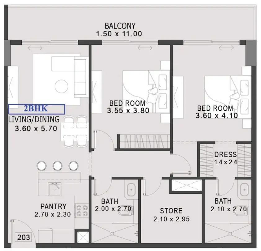 Preston Properties One By Preston floor plan